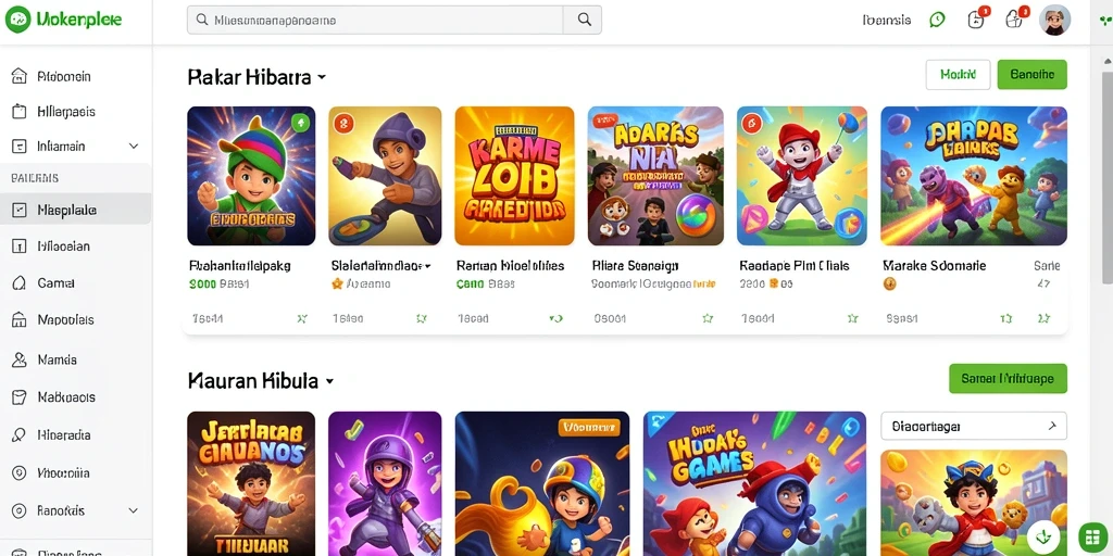 Screenshot menunjukkan interface utama yang menarik.
