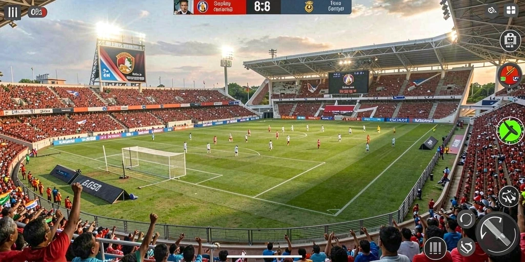 Screenshot menunjukkan antarmuka permainan yang menarik.